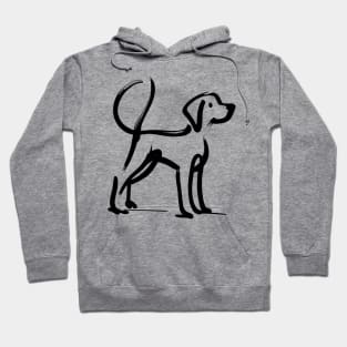 This is a simple black ink drawing of a dog Hoodie